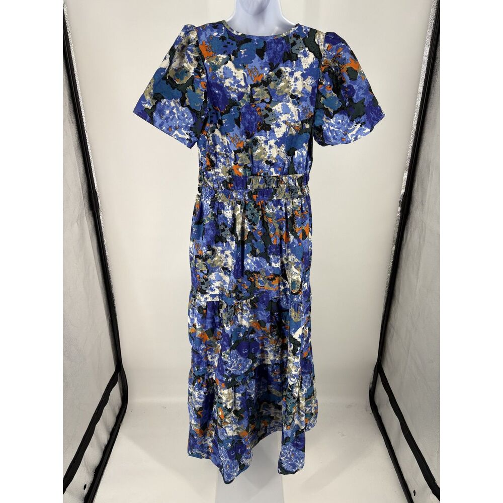 NWT Anthropologie Blue Abstract Boho Floral Maxi Dress - Picture 5 of 6
